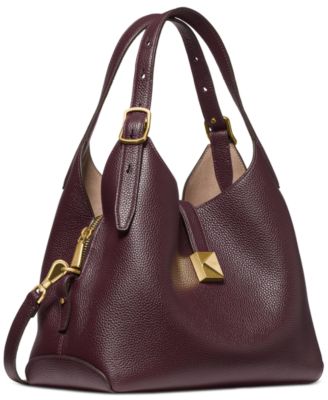 Deco Medium Pebbled Leather Crossbody Tote Bag