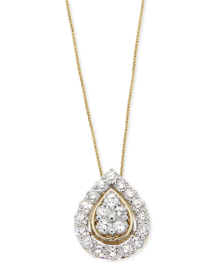 Wrapped in Love Diamond Teardrop Pendant Necklace (1 ct. t.w.) in 14k