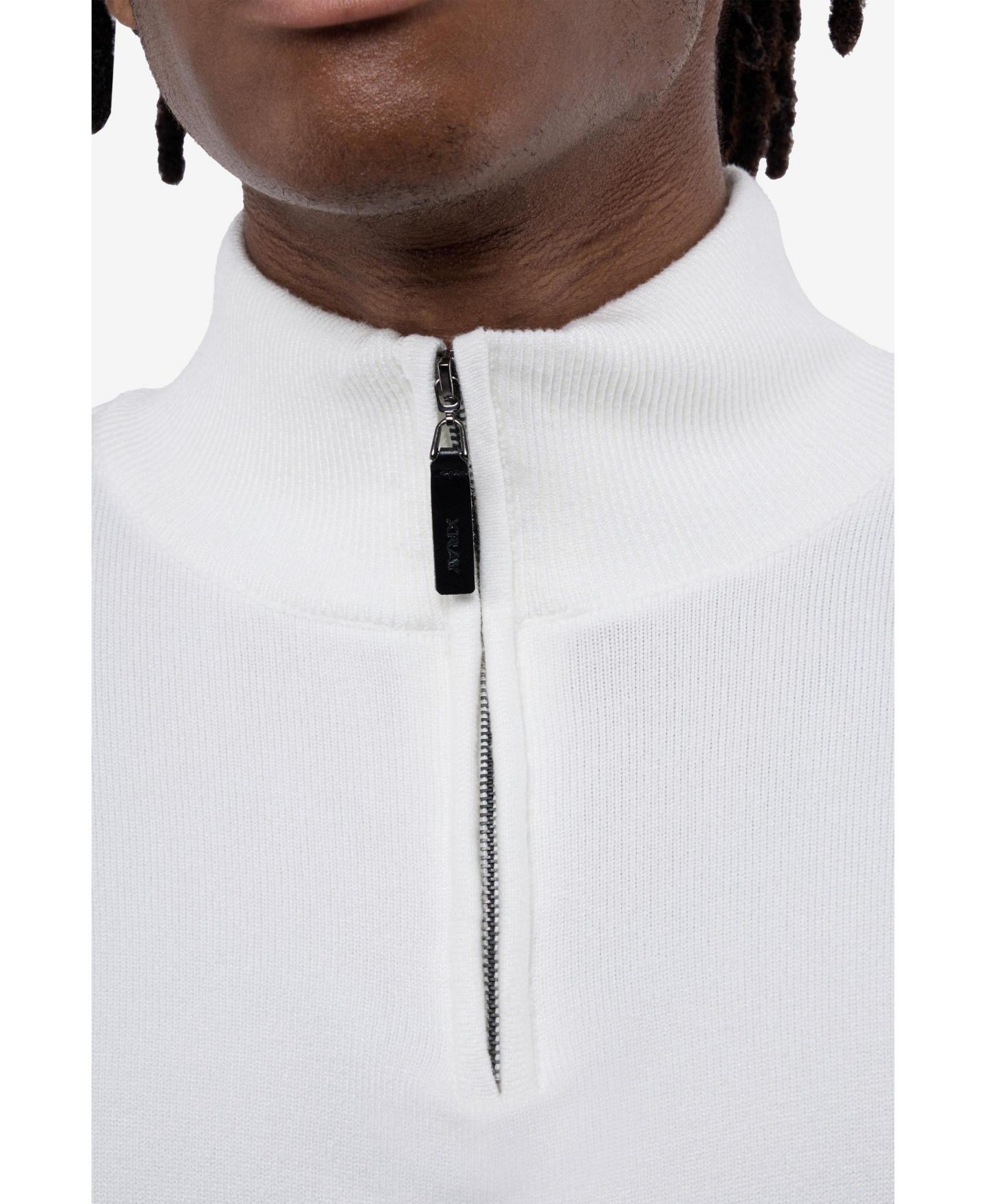 Мужской свитер XRAY X RAY Quarter Zip Mock Neck, цвет: Молочный белый — фото 4