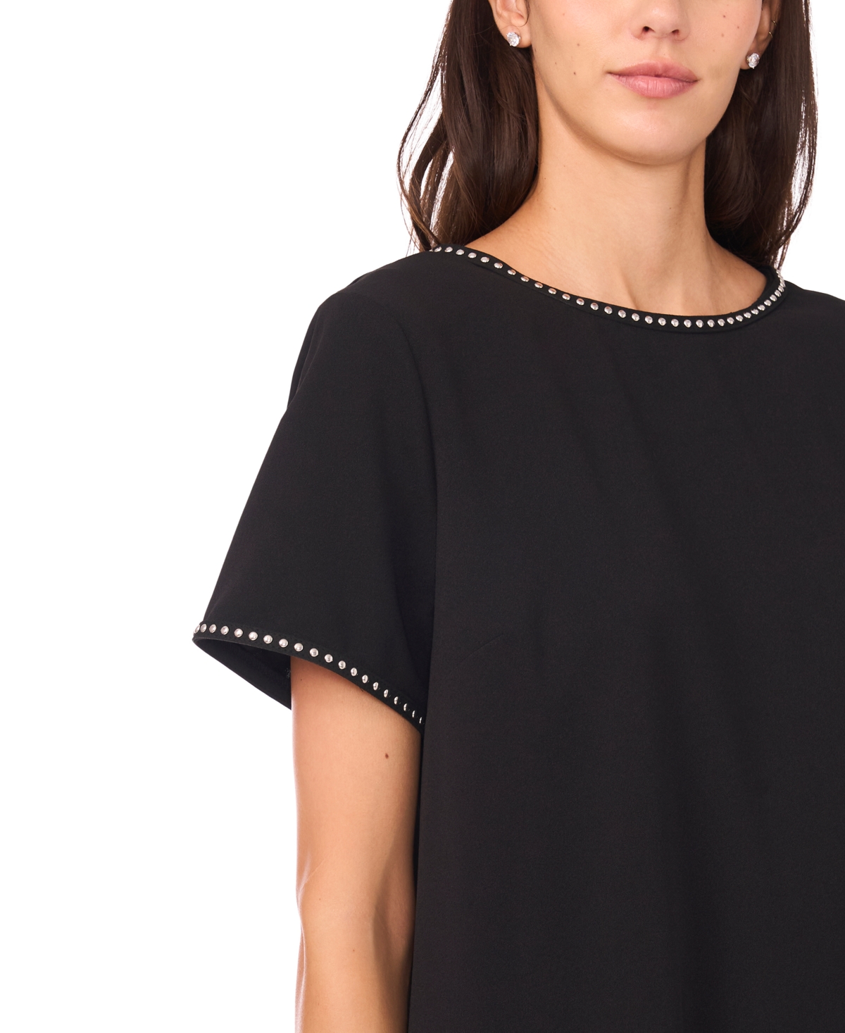 Msk Women's Short Sleeve Stud Detail Dress