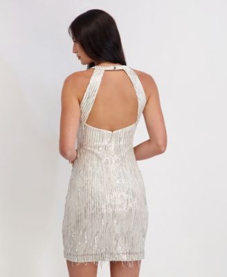 Women's Sequined Fringe Sleeveless Mini Dress