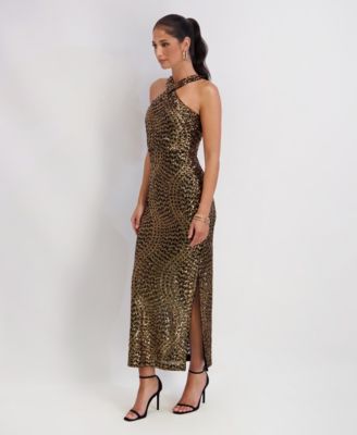 Women's Sequined Halter Dress