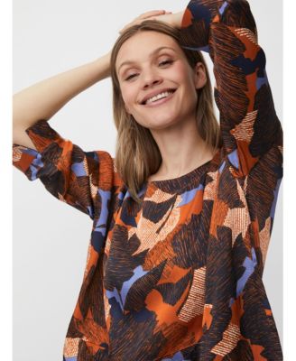 MaBramila 3/4 Sleeve Round Neck Blouse