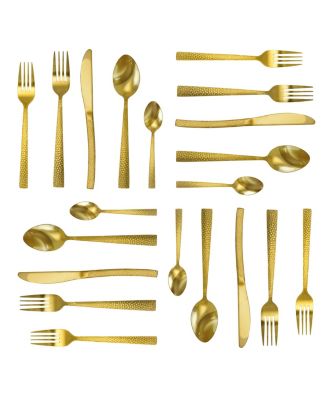 Baily 20 Piece Flatware Utensil Set, Stainless Steel Silverware Metal Service for 4