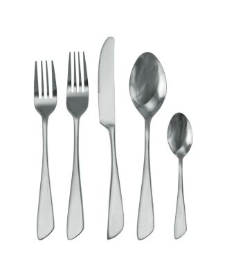 Gibbous 20 Piece Flatware Utensil Set, Stainless Steel Silverware Metal Service for 4 in Silver