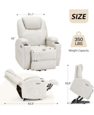 Electric Lift Chair Sofa with Side Pockets