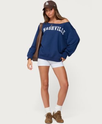 Women's Nashville Oversized Wide Neck Sweatshirt