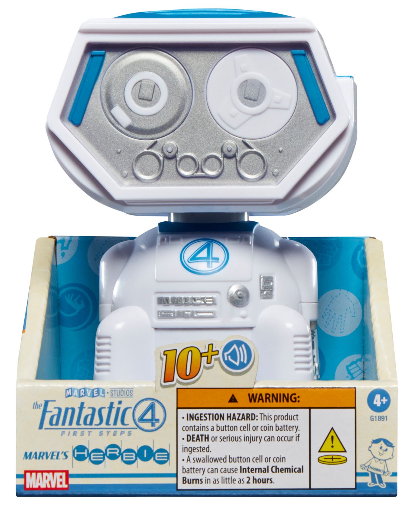 Детская фигурка Hasbro Marvel's H.E.R.B.I.E. Fantastic Four: First Steps 4" Action Figure, Ages 4+ — фото 2