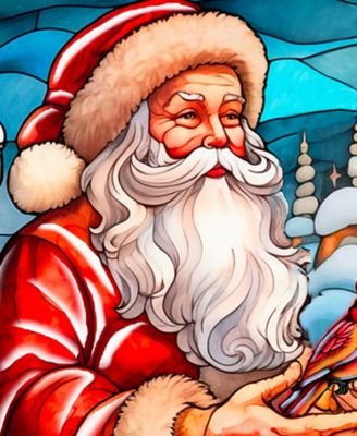 Santa with Cardinal Holiday D&eacute;cor