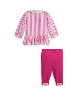 Baby Girls' Long-Sleeve Striped Top and Leggings, 2-Piece Set