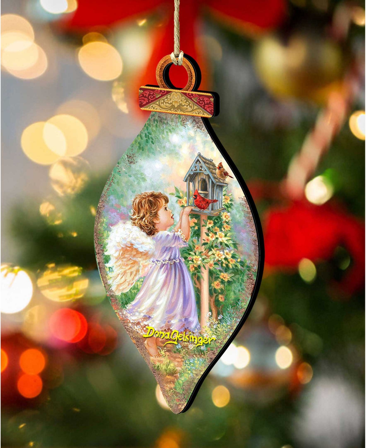 Designocracy Angels Are Near Holiday Ornament In Multi