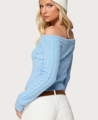 Women's Taniza Off Shoulder Cable Knit Sweater