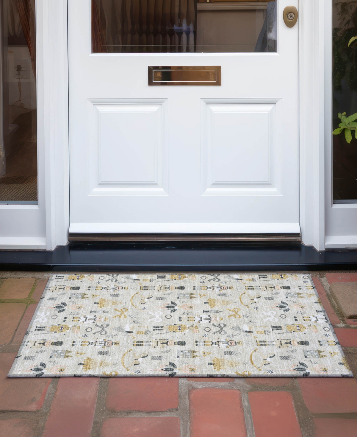 Addison Holiday Washable Indoor/outdoor Acn1827 1'8"x2'6" Area Rug In Brown