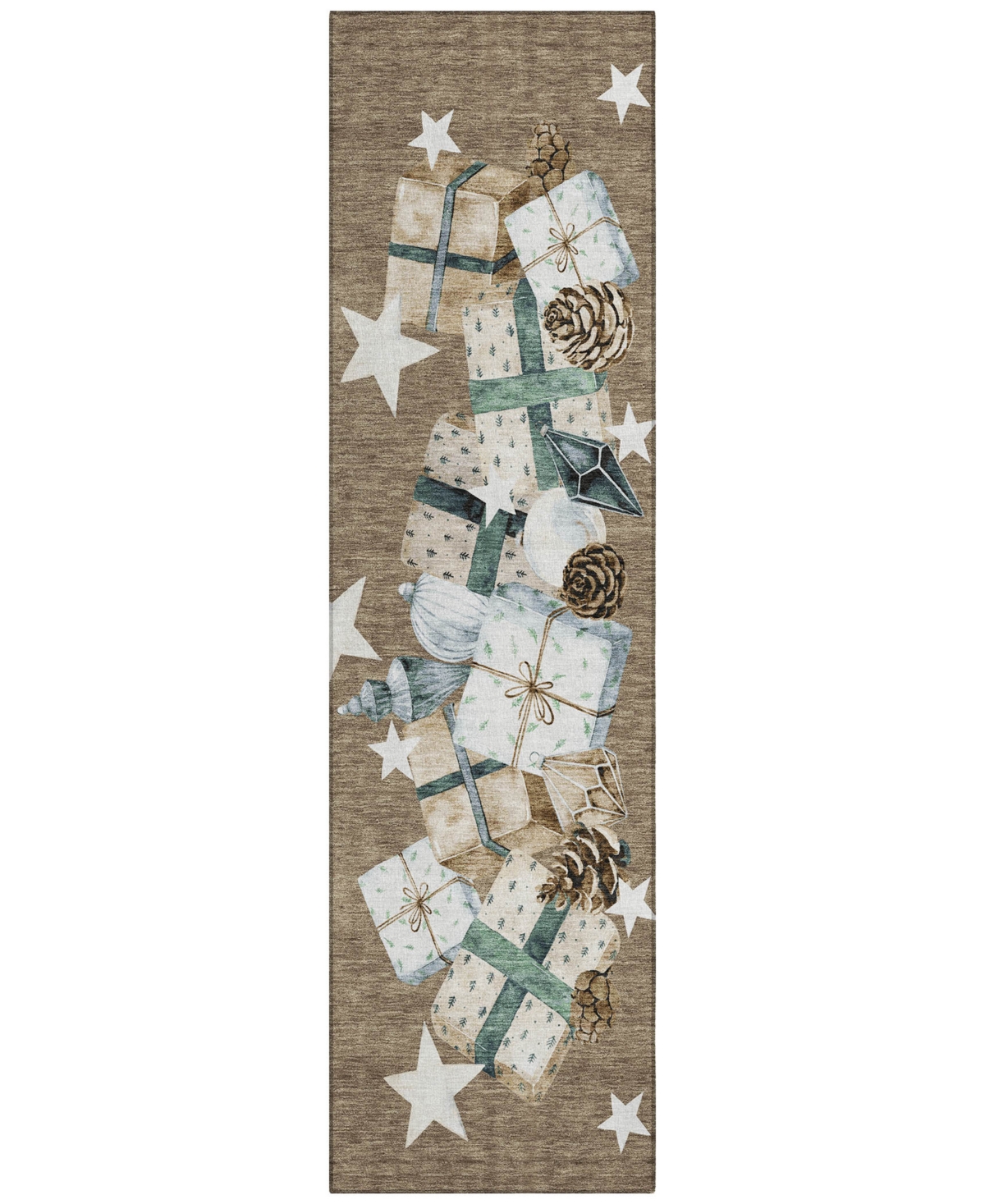 Addison Holiday Washable Indoor/outdoor Acn1825 2'3"x7'6" Runner Area Rug In Brown