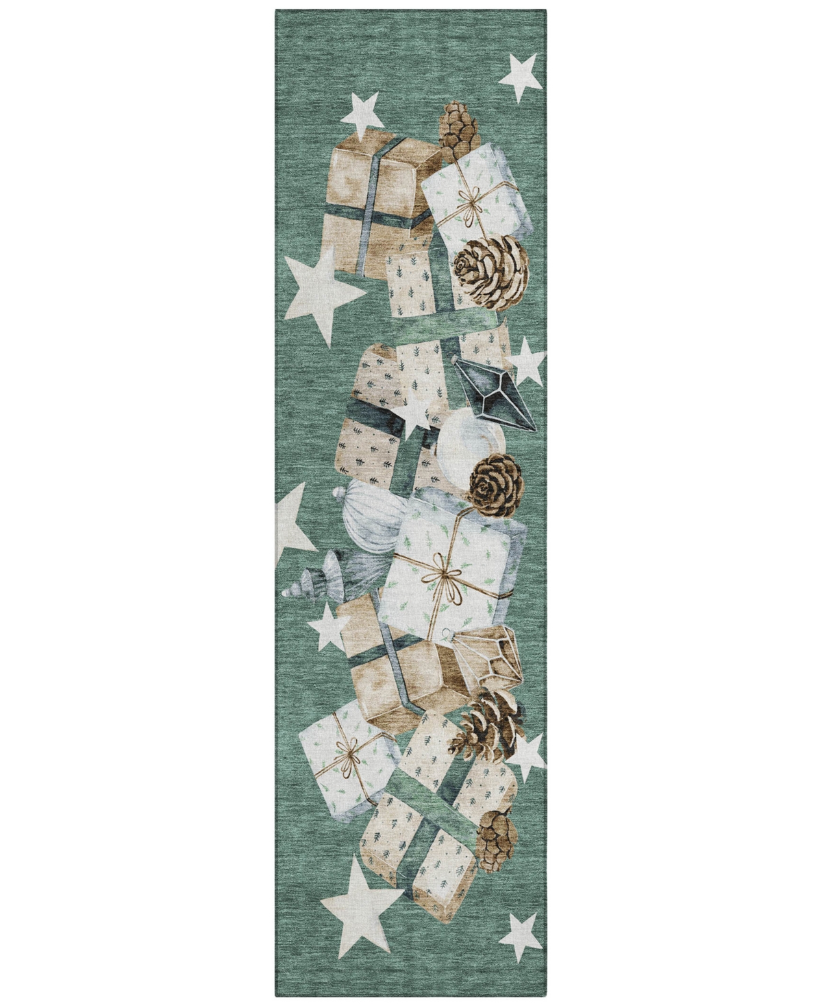 Addison Holiday Washable Indoor/outdoor Acn1825 2'3"x7'6" Runner Area Rug In Blue