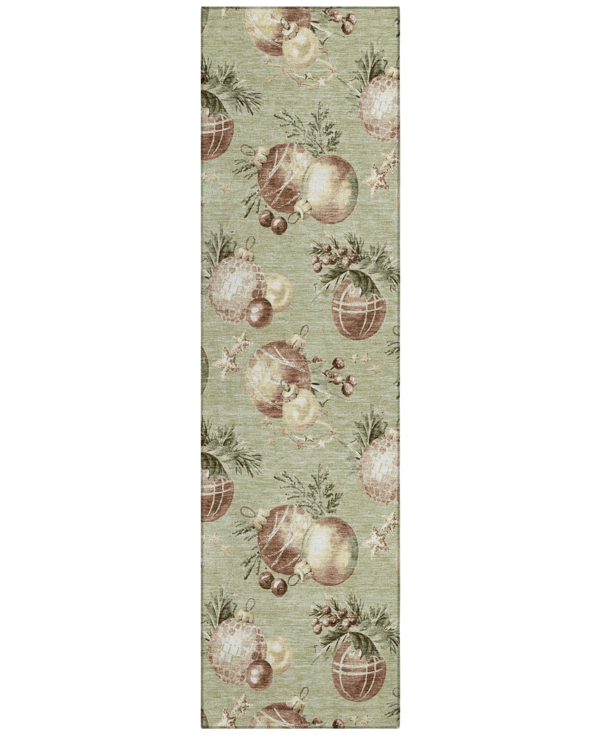 Addison Holiday Washable Indoor/outdoor Acn1828 2'3"x7'6" Runner Area Rug In Green