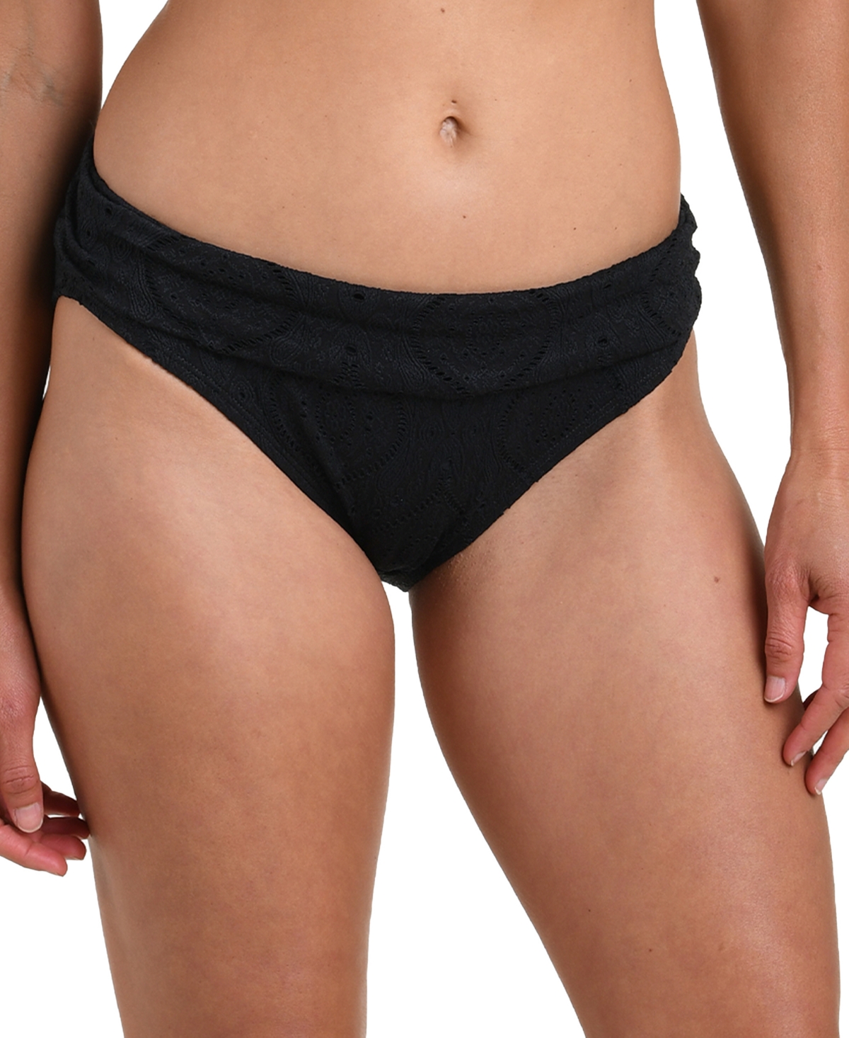 La Blanca Women's Mantra Shirred Hipster Bikini Bottoms In Black