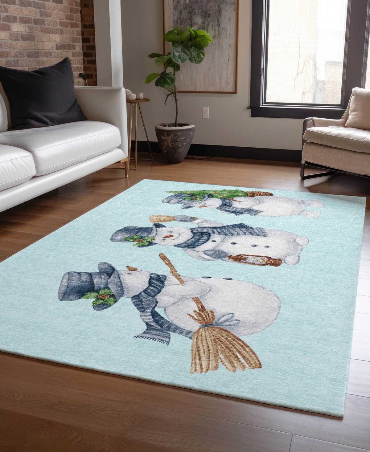 Addison Holiday Washable Indoor/outdoor Acn1826 3'x5' Area Rug In Blue