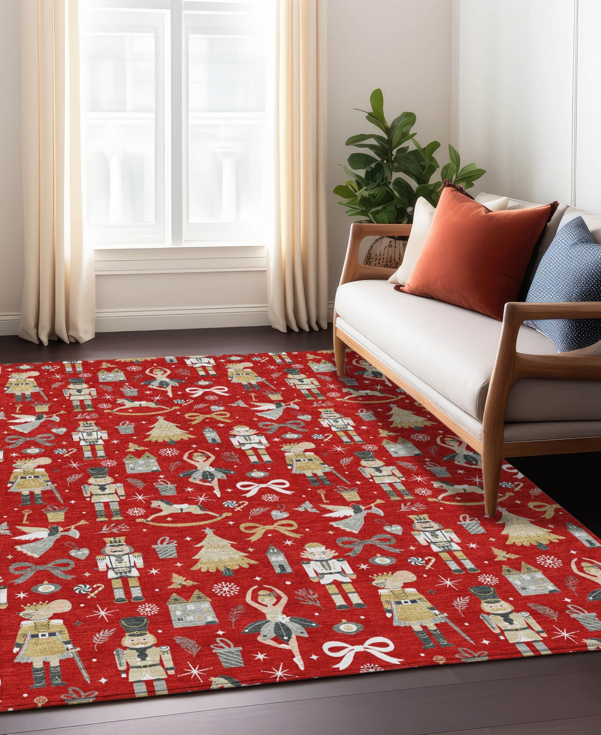 Addison Holiday Washable Indoor/outdoor Acn1827 3'x5' Area Rug In Red