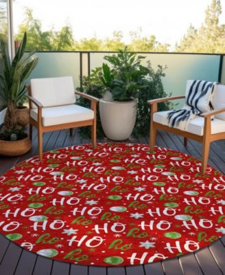 Holiday Washable Indoor/Outdoor ACN1810 8'x8' Round Area Rug