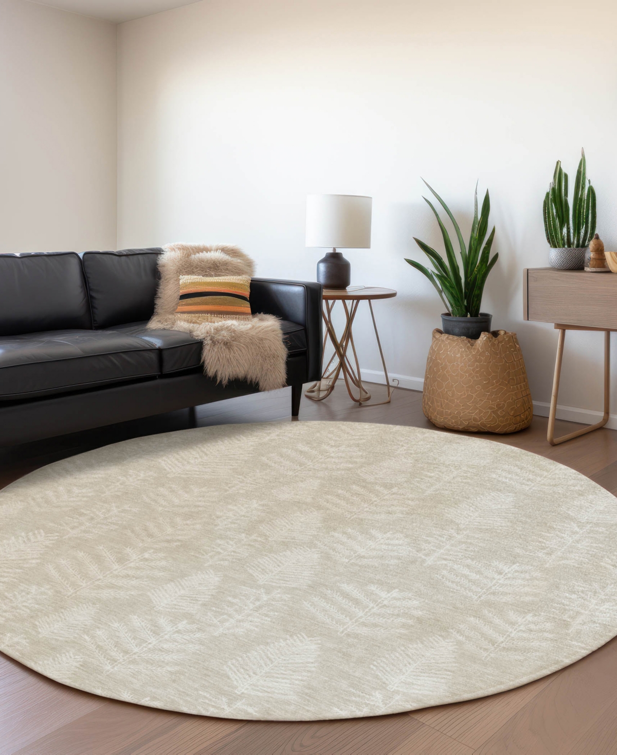 Addison Holiday Washable Indoor/outdoor Acn1813 8'x8' Round Area Rug In Brown