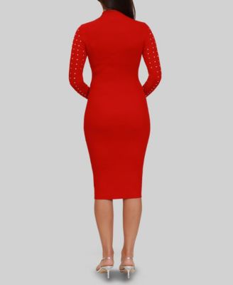 Junior's Mock Neck Sweater Dress