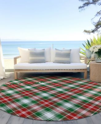 Holiday Washable Indoor/Outdoor ACN1817 8'x8' Round Area Rug