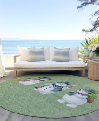 Holiday Washable Indoor/Outdoor ACN1826 8'x8' Round Area Rug