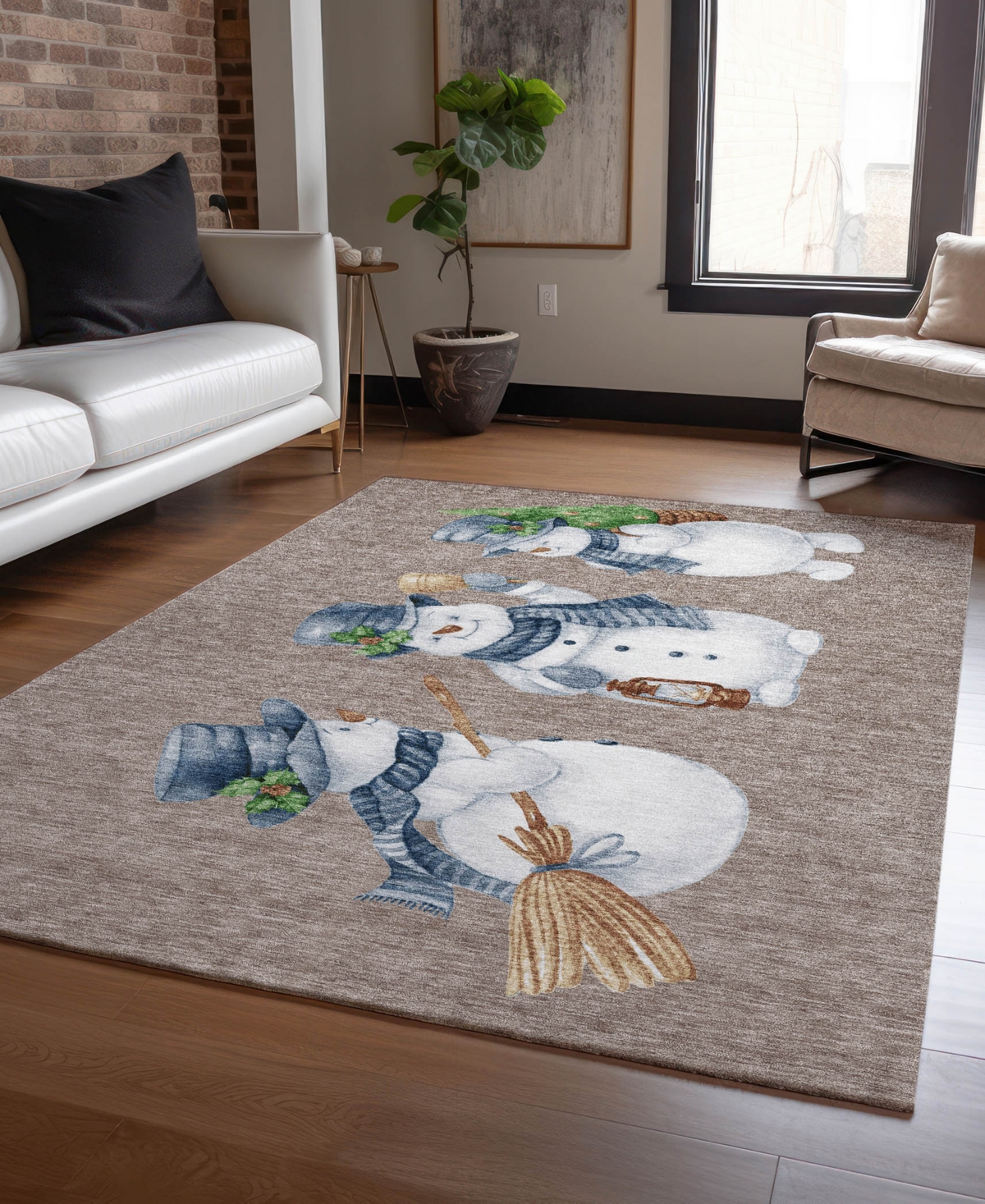 Addison Holiday Washable Indoor/outdoor Acn1826 9'x12' Area Rug In Brown