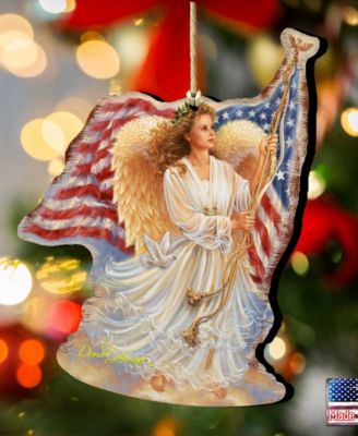 American Angel Wooden Ornament
