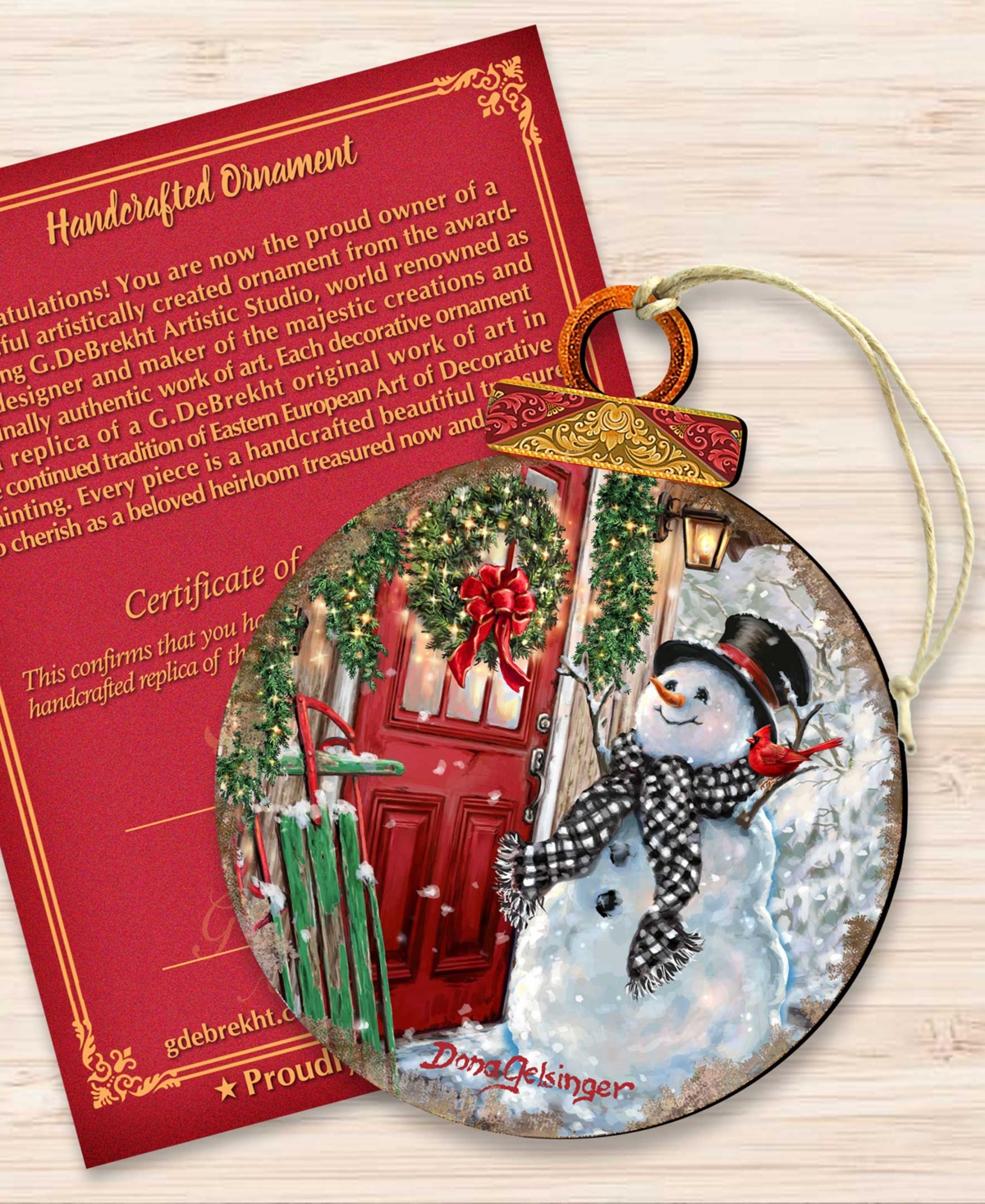 Designocracy Winter Arrival Snowman Holiday Ornament In Multi