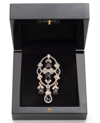 Jet Gold-Tone Deco Boxed Pin