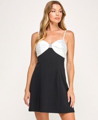City Studios - Juniors' Strappy Pleated Short Dress