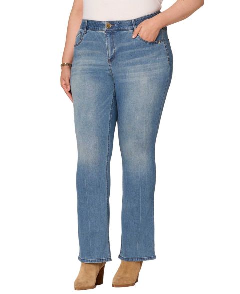 Женские джинсы Democracy Plus Size High Rise Bootcut, цвет: Синий