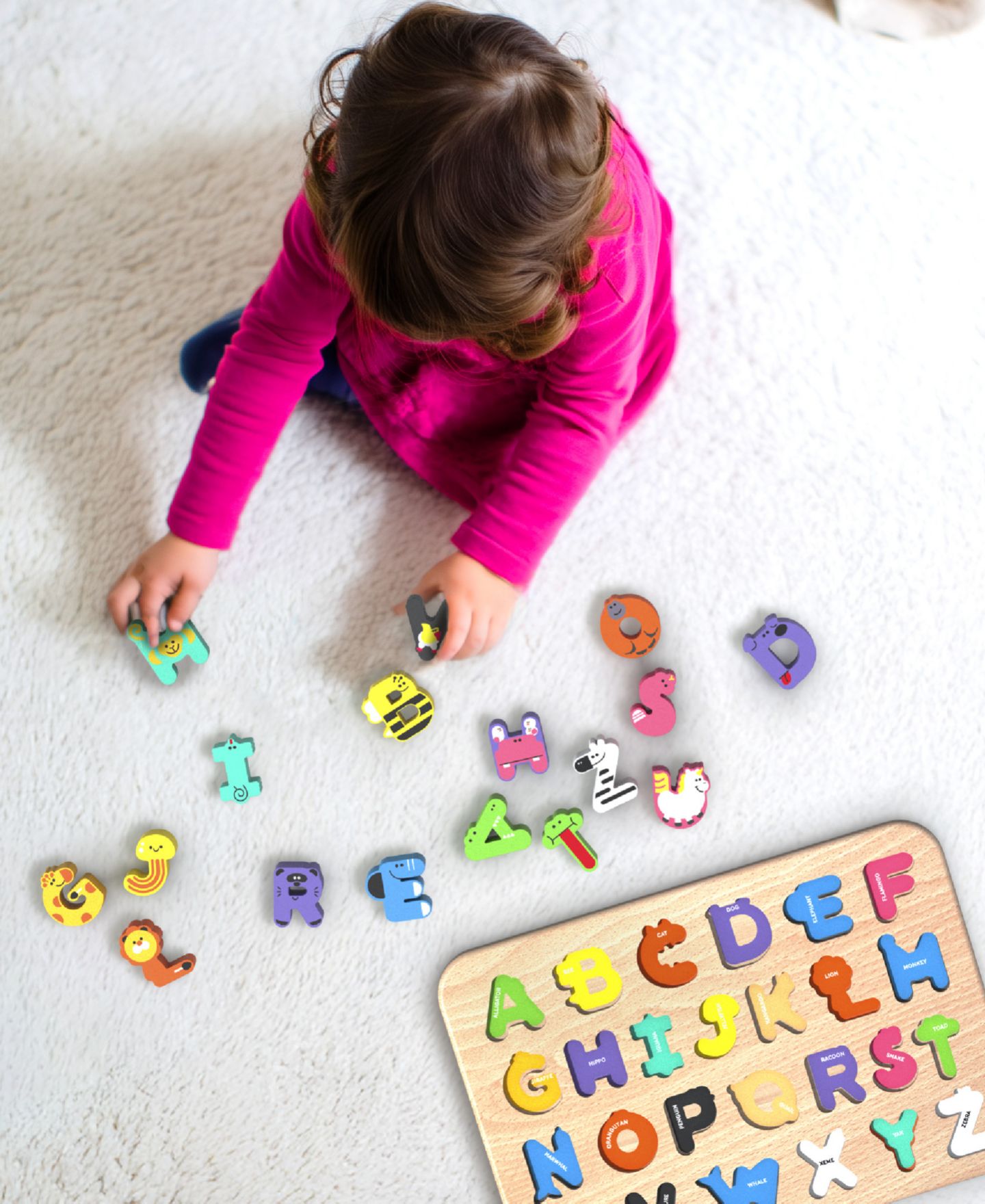 Детская игрушка Geoffrey's Toy Box Animal Alphabet Jungle Puzzle Board — фото 2