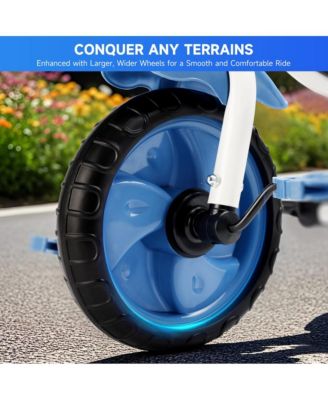 Toddler Tricycle Kids Trike for Ages 1-3 with Detachable Push Bar & Safety Harness for a Secure Ride