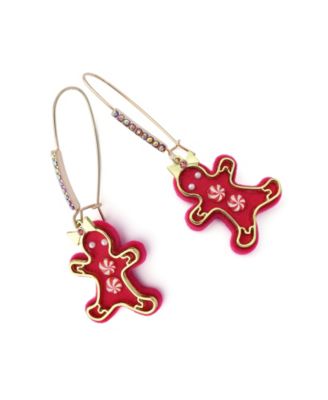 Faux Stone Santa Baby Gingerbread Dangle Earrings