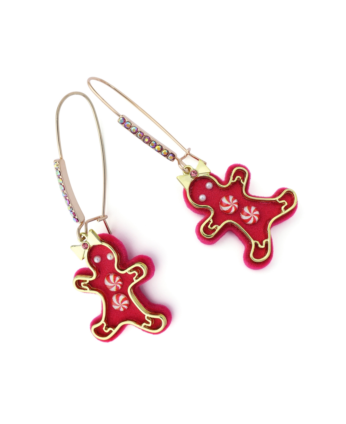 Betsey Johnson Faux Stone Santa Baby Gingerbread Dangle Earrings