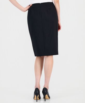 Women's Asymmetrical Belted Jacket & Pencil Skirt Suit Set