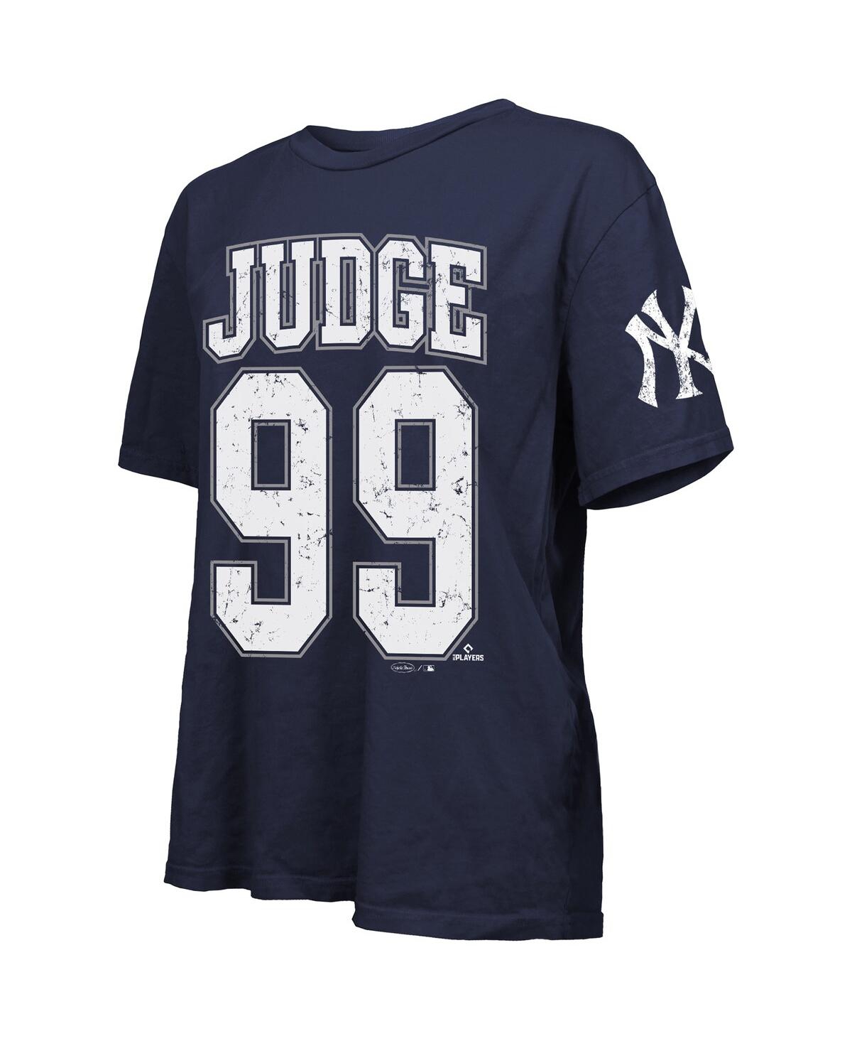 Majestic Women's Aaron Judge Navy New York Yankees Oversized Name Number T-shirt In Blue