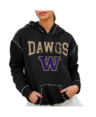 Gameday Couture - Women's Black Washington Huskies Studded Pullover Hoodie