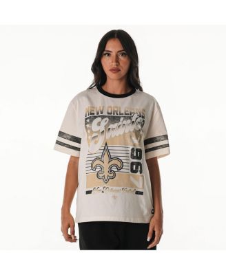 Women's Cream New Orleans Saints Vintage Drop Shoulder Oversized Boyfriend T-Shirt