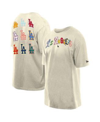 New Era - Men's Cream Los Angeles Dodgers Ransom Note Oversized T-shirt