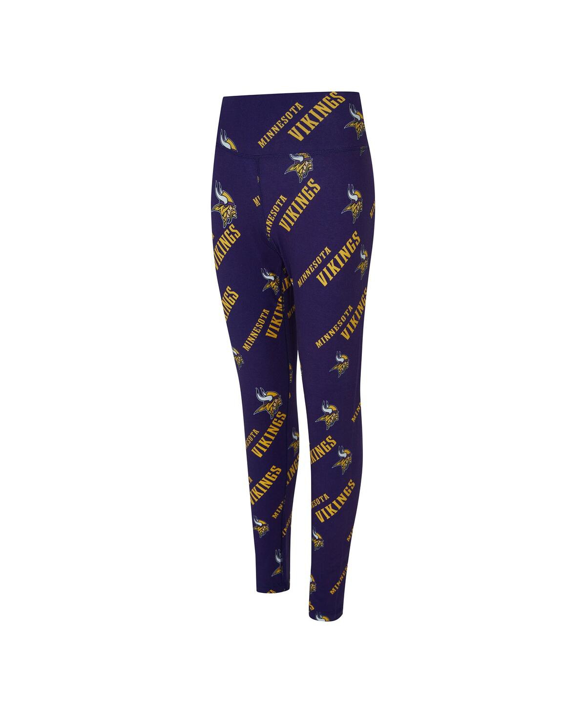 Concepts Sport Women's Purple Minnesota Vikings Mosaic Allover Print Leggings In Multi