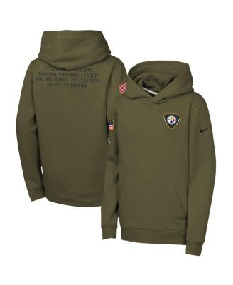 Nike - Big Boys and Girls Olive Pittsburgh Steelers 2025 Salute to Service Club Fleece Hoodie