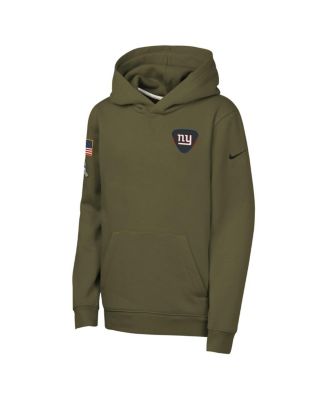 Big Boys and Girls Olive New York Giants 2025 Salute to Service Club Fleece Hoodie