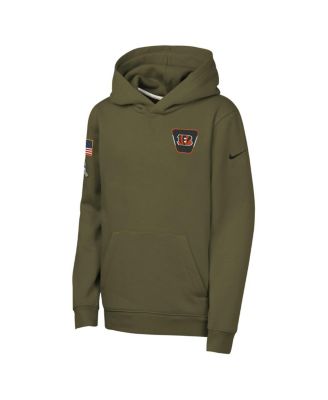 Big Boys and Girls Olive Cincinnati Bengals 2025 Salute to Service Club Fleece Hoodie