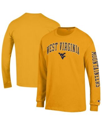 Champion - Men's Gold West Virginia Mountaineers Arch Over Logo 2-Hit Long Sleeve T-Shirt