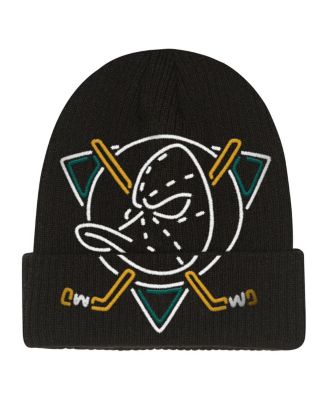 Mitchell & Ness - Big Boys and Girls Black Anaheim Ducks Neon Line Lights Cuffed Knit Hat