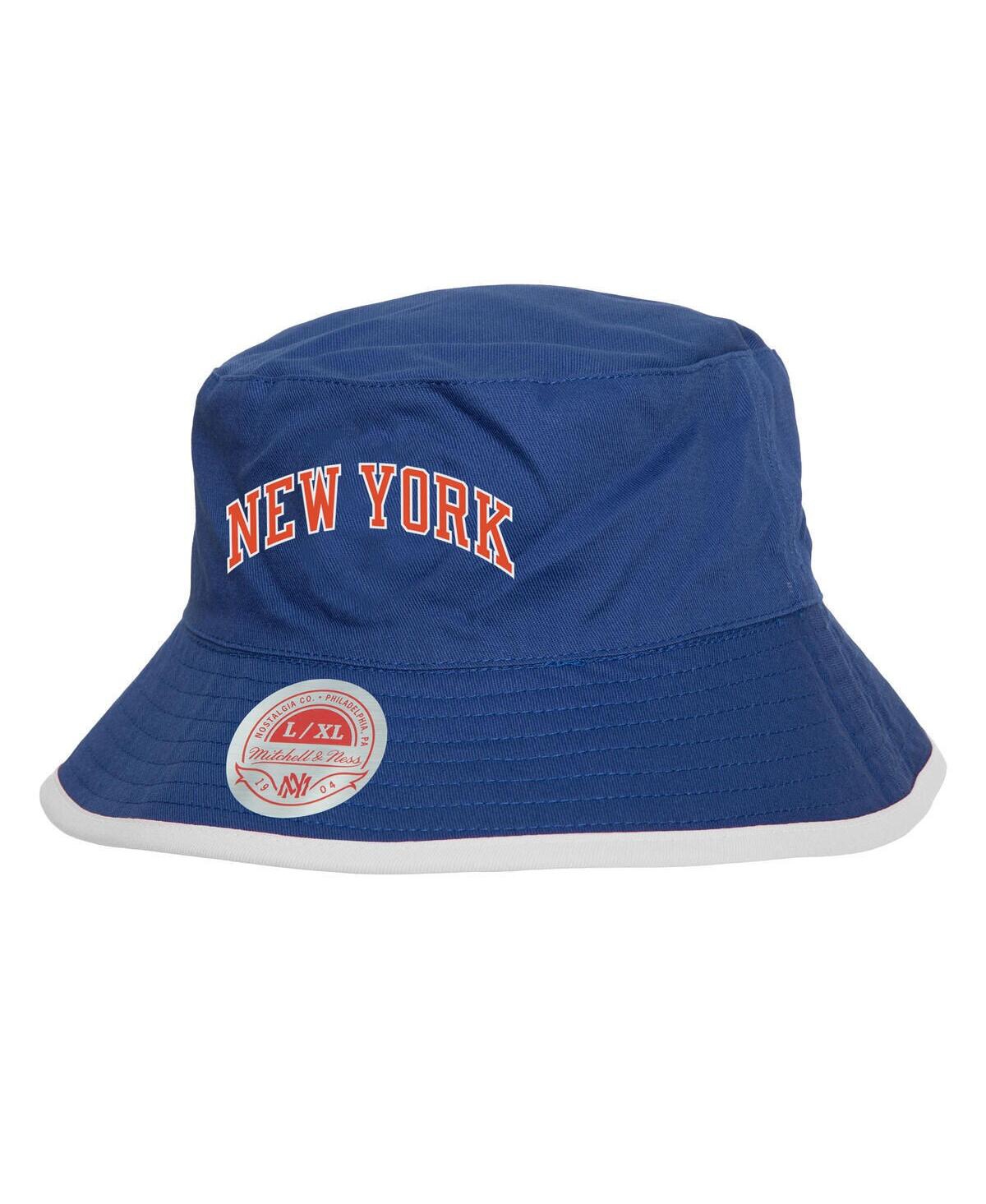 Mitchell & Ness Men's Black/blue New York Knicks Flip It Reversible Bucket Hat In Black